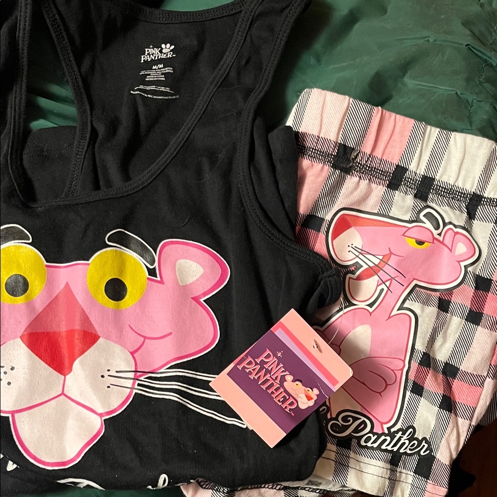Pink Panther Tank Top and Pajama Set